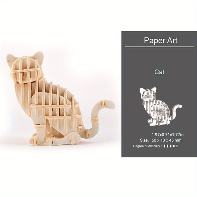 3D Puzzle Animal Assembly Kit Decoratio, Children Animal Puzzle,3D DIY Puzzle Model,Home Office Creative Ornament 3D Model Ornament Children Adult Teenager Gift