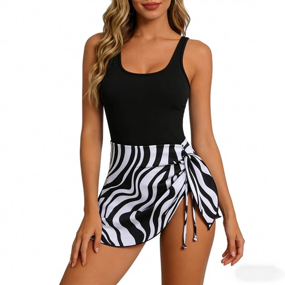 CHGBMOK Women One Piece Swimdress Swimsuits Tummy Control Swim Dresses Side Drawstring Skirt Bathing Suit