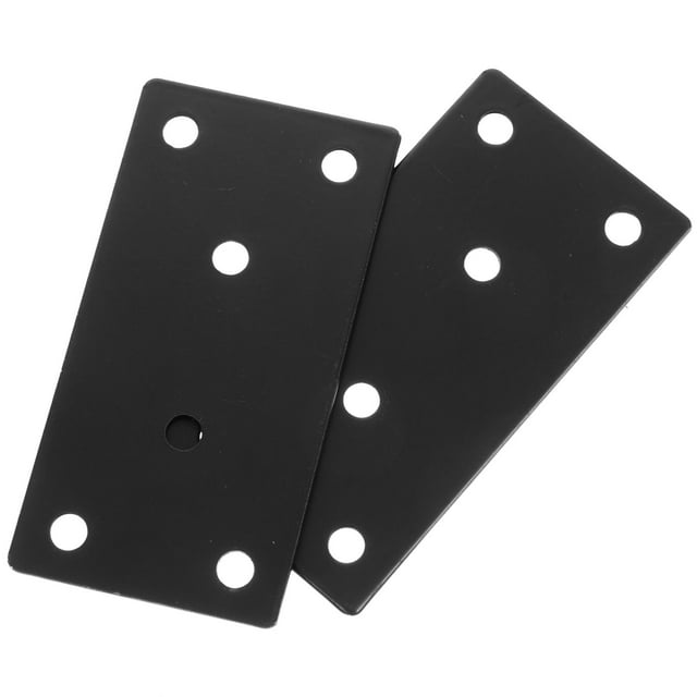IFANLANDOR 2 Pcs Support de Meuble en Acier Inoxydable Noir Droit pour Connexion en Bois