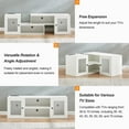 thumbnail image 5 of VECELO TV Stand for Tvs up to 70 inch with LED Lights, Modern Entertainment Center with USB Outlets & Storage Cabinets, White, 5 of 9