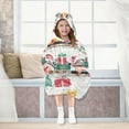 thumbnail image 7 of FORMRS Wearable Blanket Hoodie with Sleeves for Kids Cozy Flannel Sweatshirt, Christmas Train, 7 of 7