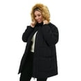 thumbnail image 4 of Soularge Women's Plus Size Winter Coat Warm Puffer Jacket Windproof Hooded Winter Jacket Black 3X, 4 of 8