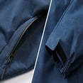 thumbnail image 5 of Wyobmus Plus Size Windbreaker Jackets for Men Solid Color Waterproof Drawstring Pockets Detachable Hooded Outdoor Jacket Coat Dark Blue, 5 of 7