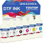 YOUTOP 6PK DTF Ink for PET Film Heat Transfer Printing Refill for DTF Printer with Epson printhead L1800 L805 I3200 4720 DX5 DX7 TX800 5113 XP600 xp15000 (500ML)