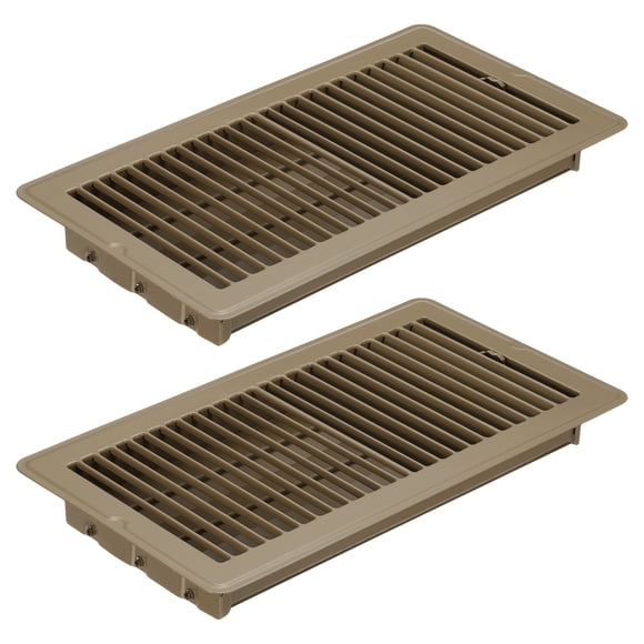 Uxcell Registro de Piso de 12 x 6 Pulgadas, 2pcs Cubierta de Ventilación de Aire de Alta Resistencia, Rejillas de Piso Ajustables, Marrón