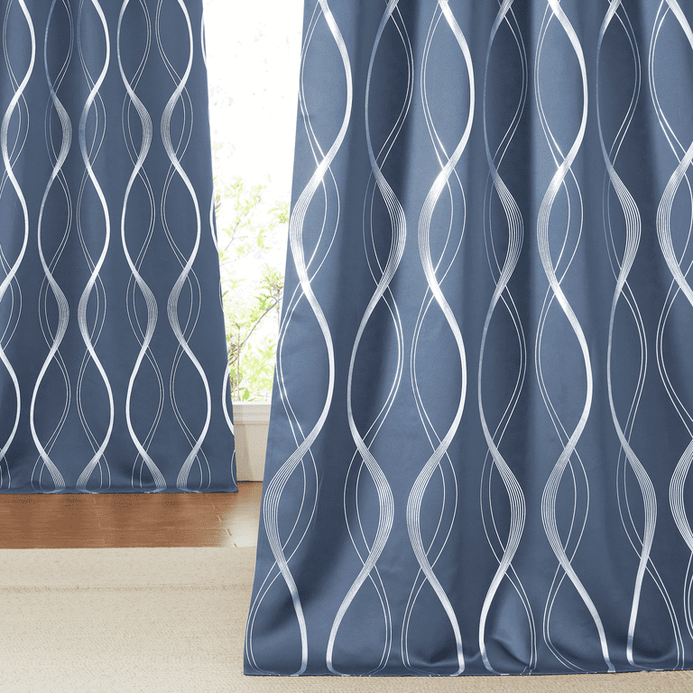 NICETOWN Room Darkening Curtains, 52"W x 63"L, Blue, Set of 2 photo 5