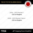 thumbnail image 2 of MAX Advanced Brakes - Brake Kit For 2004-2013 Mazda 3 / 3 Sport (2.0 L4 Engine)| Carbon Ceramic Brake Pad and Rotor Kit Front and Rear| Daily Driving Geomet Coated Brake Rotors, 2 of 9