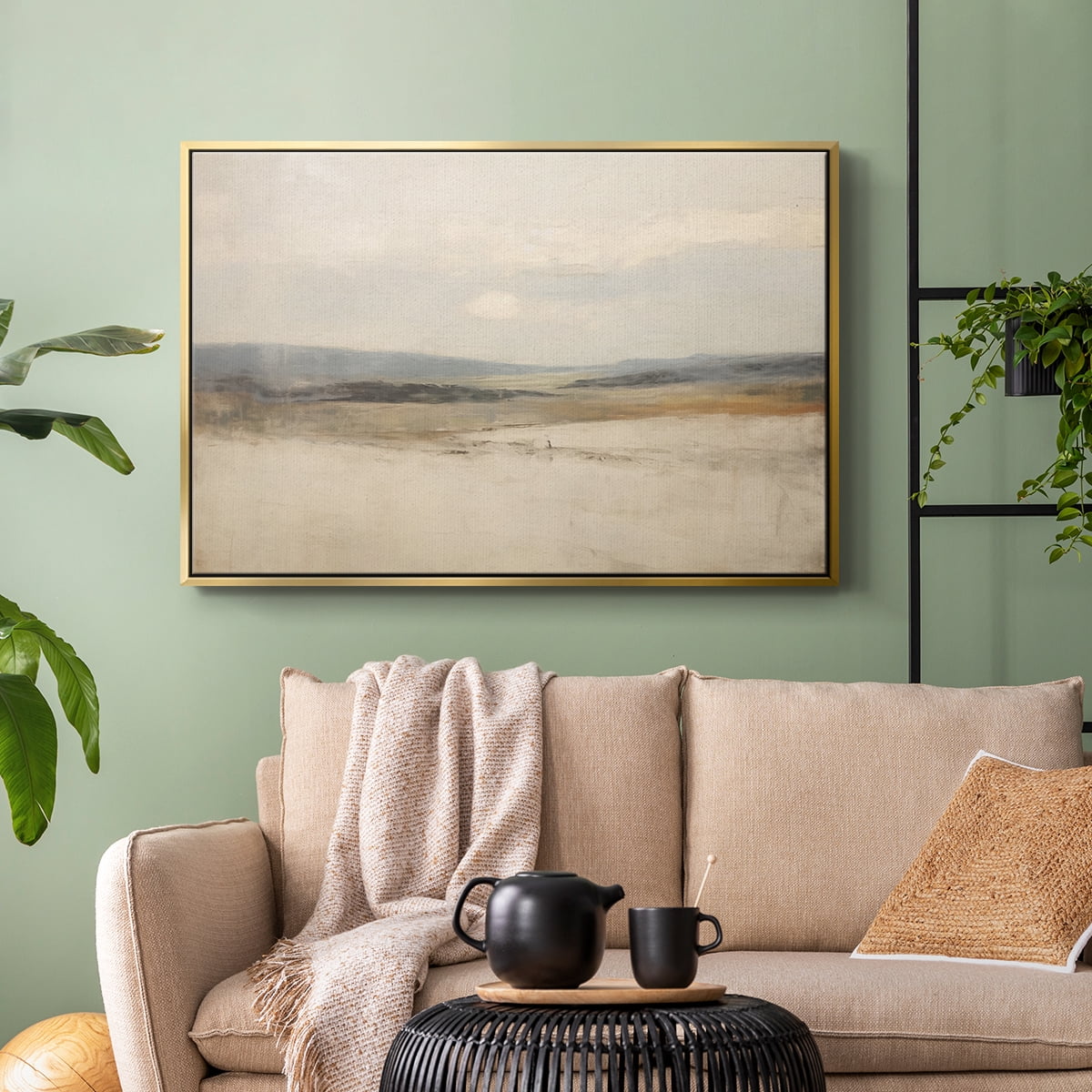Vintage Landscape-X By Wexford Home Framed in Gold Wood Gallery Wrapped Canvas 17 in. x 25 in.
