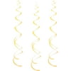 Swirl Hanging Decorations, 26 in, Yellow, 8ct