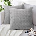 thumbnail image 1 of 2 Pcs Velvet Quilted Throw Pillow Cover, Solid Sofa Couch Lumbar Pillow Case, 1 of 8