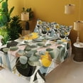 thumbnail image 2 of Ambesonne Eucalyptus Leaves Fitted & Top Sheet Set with Shams, Retro Branches, Orange Blue Grey Peach, 2 of 5
