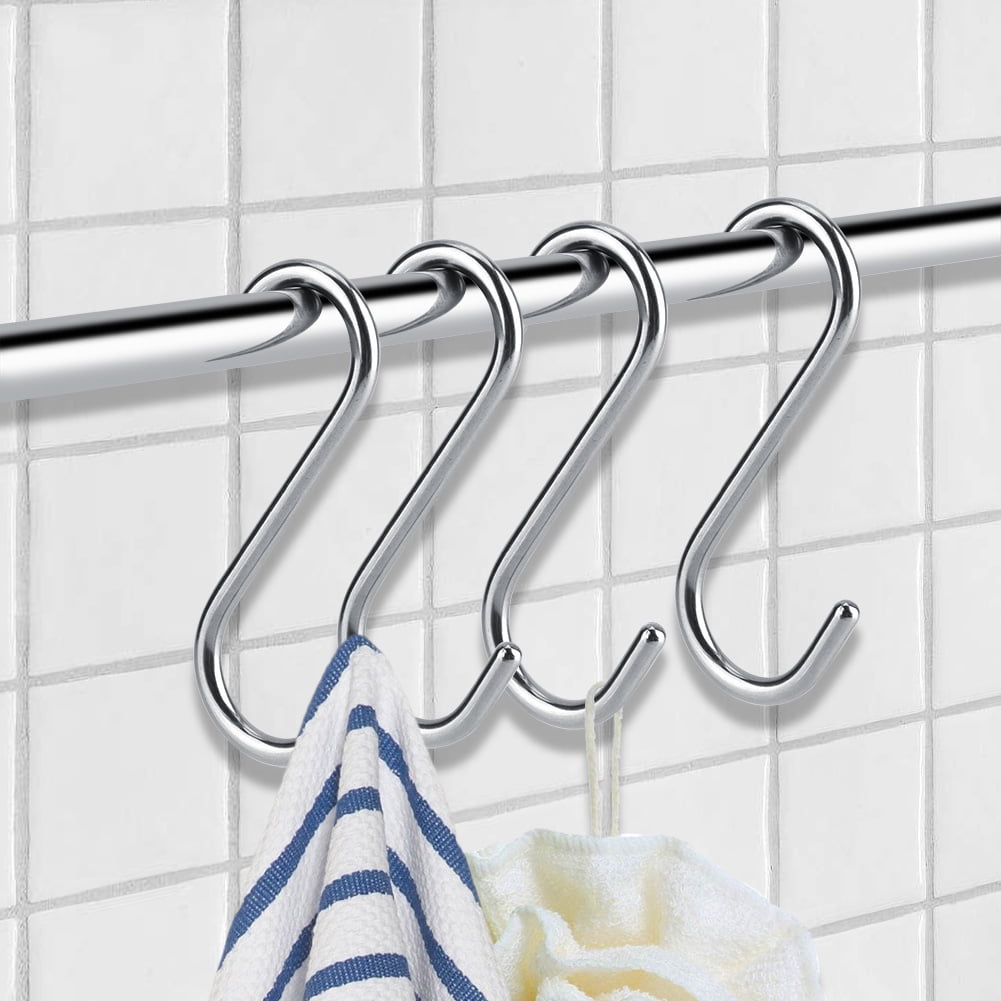 S shape Stainless Steel Hook Heavy Duty Bathroom Hook Heavy Duty S hook For Hanging Clothes Kitchen Walmart