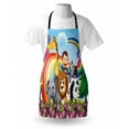 thumbnail image 3 of Nursery Apron Group of Animals at the Hilltop with a Rainbow and Balloons Fresh Garden Happy, Unisex Kitchen Bib Apron with Adjustable Neck for Cooking Baking Gardening, Multicolor, by Ambesonne, 3 of 3