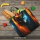 thumbnail image 5 of Balery Red And Blue Fire Cat Bolsa de Mano para Mujeres con Cremallera, Bolsa de Gimnasio con Compartimentos, Bolsa para Laptop, Bolsa para Trabajo, 5 of 7