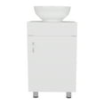 thumbnail image 3 of JERFIT 18 inch Freestanding Bathroom Vanity with Vessel Sink, Single Door Storage Cabinet in White for Small Space, Modern, 3 of 8