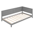 thumbnail image 6 of Twin Size Daybed, Wood Low Bed Sofa Bed Frame with Headboard and Sideboard, Floor Bed with Slats Support for Kids Room, Bedroom, Living Room, Dual-use Modern Sofa Bed for Teens Adults, Gray, 6 of 8