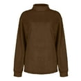 thumbnail image 4 of Women's Sweater Casual Solid Pullover Turtleneck Long Sleeve Plush Tops, 4 of 4