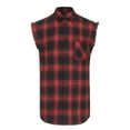 thumbnail image 5 of QNANSPI Mens Summer Tops, Casual Shirts for Men, Plaid Mens Sleeveless Turn Down Collar Button Placket Pocket Casual Daily Wear Outdoor Soft Breathable Lightweight Tops, 5 of 6