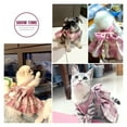 thumbnail image 3 of Plaid Dog Dress Bow Tie Harness Leash Set for Small Dogs Cats Girl Cute Princess Dog Dresses Spring Summer Puppy Bunny Rabbit Clothes Chihuahua Yorkies Pet Outfits, 3 of 8