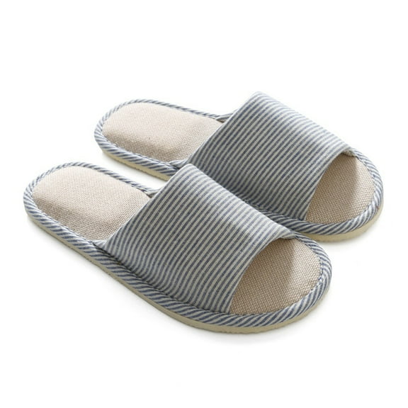 Men Women Home Slippers Shoes Anti-slip Soft Sole Slippers Indoor Floor Cotton Linen Open Toe Home Sandals