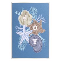 Stupell Industries Joy Nautical Holiday Seashells Holiday Painting Unframed Art Print Wall Art