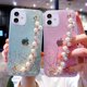 thumbnail image 2 of Funda para iPhone SE con pulsera de perlas suaves y purpurina, a prueba de golpes, para niñas, 2 of 8