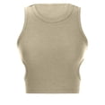 thumbnail image 5 of Besolor Women's Ribbed Crop Tank Top Sleeveless Crew Neck Cut out Backless Crop Tops Summer Trendy Going out Shirts, 5 of 6