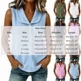 thumbnail image 3 of Ulitacool Summer T Shirts For Womens O Neck Solid Color Sleeveless Tank Tops Button Blouse Elegant Wear S Bu1, 3 of 9
