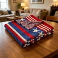 thumbnail image 4 of Americana Summer Knitted Throw Blanket – USA American Flag Oversize Throw Red And Stripe 70x100cm Lightweight Patriotic Decor For Couch & Bed, 4 of 6