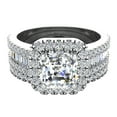thumbnail image 4 of Asscher Cut Center Diamond Cushion Halo Wedding Ring Set 1.60 Carat Total Weight 14K White Gold, 4 of 5
