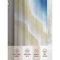 thumbnail image 6 of Abstract Beach Sheer Curtains 108 Inch Long 2 Panels, Navy Blue Beige Ombre Ocean Wave Coastal Sand Light Filtering Rod Pocket Curtains, Sheer Voile Drapes for Living Room Bedroom, 52"x108", 6 of 8