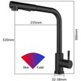 thumbnail image 5 of Kitchen Faucet Black 304 Stainless Steel Kitchen Sink Mixer Tap with Pull-out Spray 360° Rotatable, 5 of 5