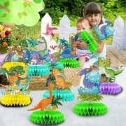 Suquosor 9Pcs Dinosaur Honeycomb Centerpieces,Dino Party Table Decorations For 1 2 3 5 Year Old Girls Boys