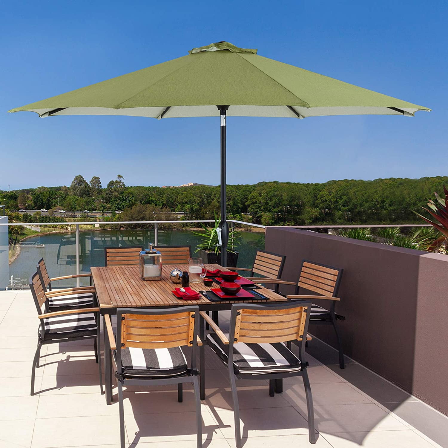 Tempera 9FT Auto Tilt patio umbrella