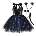 thumbnail image 2 of ZHOGXU Big Kids Girls Dress Sleeveless Suspenders Glow In The Dark Mesh Comfortable Stylish Tutu Dresses For Party And Performance Black1 10-11 Years, 2 of 8
