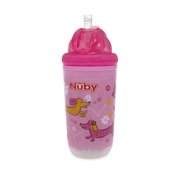 Nuby 10oz Insulated Flip-It Straw Light Up Cup, Colors May Vary