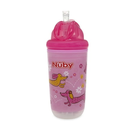 Nuby 10oz Insulated Flip-It Straw Light Up Cup, Colors May Vary