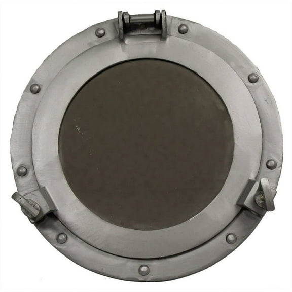 RedSkyTrader 11" Aluminum Porthole Mirror - Nautical Ship Decor