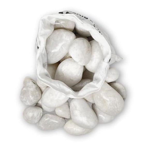 PGN White River Rocks for Plants - 40 Pounds - White Rocks with Smooth, Polished Surfaces - 1-3 Inch Stones for Planters, Aquarium Decorations, Vase, Fireplace, Landscaping, Outdoor Decor