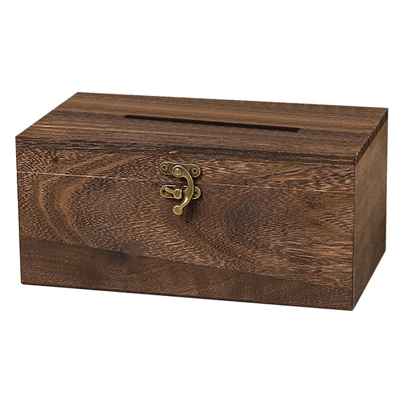 Yttmshdga Clearance! Wooden Tissue Box Holder With Brass Rustic Brown Finish Rectangular Design Decorative Storage For Home/ Standard Tissue Packs
