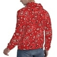 thumbnail image 6 of Honeii Red Paisley Floral Pattern Mens Hoodies Men's Loose Sleeve Sweatshirt,Pullover Hooded Sweatshirt for Men,Essentials Hoodie-Small, 6 of 7