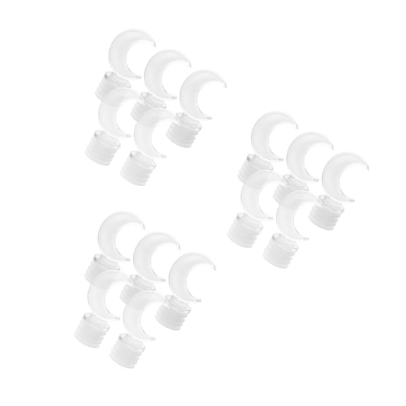 Hemoton 15 Pcs Moon Shaped Plastic Perfume Bottle Stoppers, Wine Saver Seals for Glass Bottles, Oils, Diffuser Containers