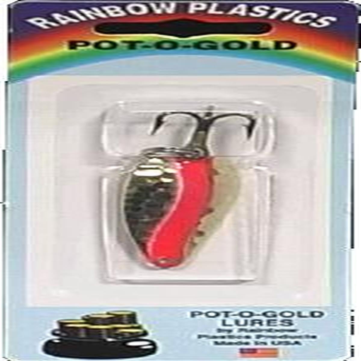 Rainbow Plastics PotOGold Fishing Lure, Hammered Brass & Fire Stripe