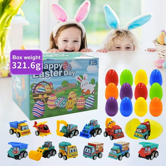 Unfilled Easter Eggs, 12Pcs Empty Plastic Eggs Fillable with Candy, Presents for Toy Basket, Easter Decorations Toy Egg Basket - Boys and Girls