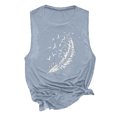 thumbnail image 3 of Floral Tank Top for Women Butterflies Graphic Print Sleeveless Tees Camping Hiking Tunic T-Shirt, 3 of 3