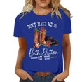 thumbnail image 1 of LUOGENLI T-shirts pour Femmes Mode Décontractée Chemises Imprimées Col Rond Manches Courtes Tee Tops Tunique Blouse T-shirts pour Femmes Tee Graphique Vêtements d'Été Bleu m, 1 of 1