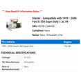 thumbnail image 2 of Starter - Compatible with 1999 - 2000 Ford E-350 Super Duty 7.3L V8, 2 of 2