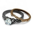 thumbnail image 5 of IP Light Black & IP Light coffee Stainless Steel Ring with AAA Grade CZ in Clear for Women Clear Stone Color Style TK2958 Size 8, 5 of 5