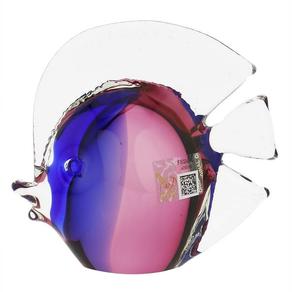 GlassOfVenice Murano Glass Tropical Fish - Rose and Blue