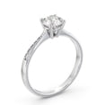 thumbnail image 2 of Spot Jewel 1.2 Ct Round Cut Lab Created Diamond Solitaire Ring - 14K White Gold Plated Tapered Shank Accent Ring - Brilliant Proposal Jewelry, 2 of 4